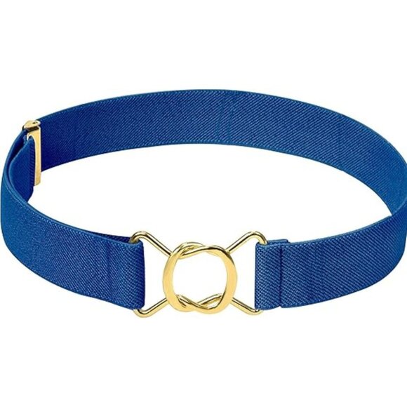 HOLD’EM Kids Belts for Boys Toddler Brass Twisted Elastic Buckle Belt - Royal - Picture 1 of 7
